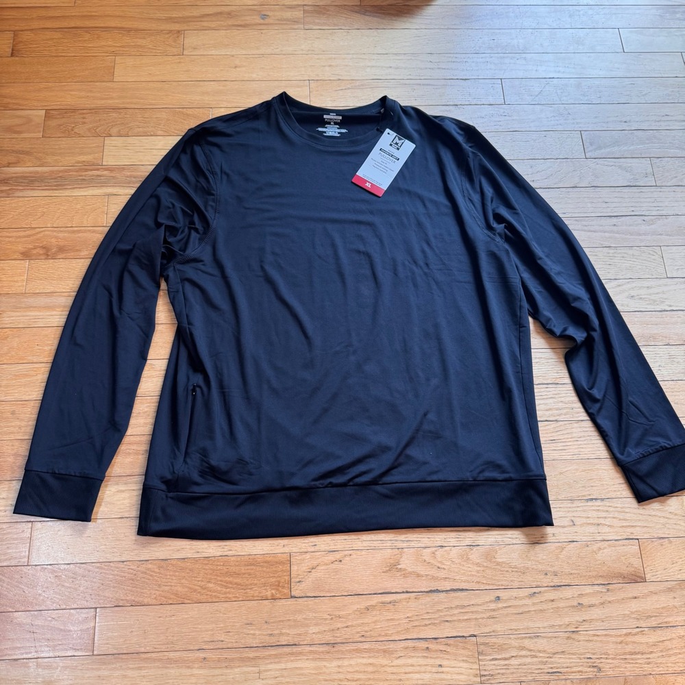 Members Mark Mens Favorite Soft Pullover Black XL Moisture Wicking‎ NWT